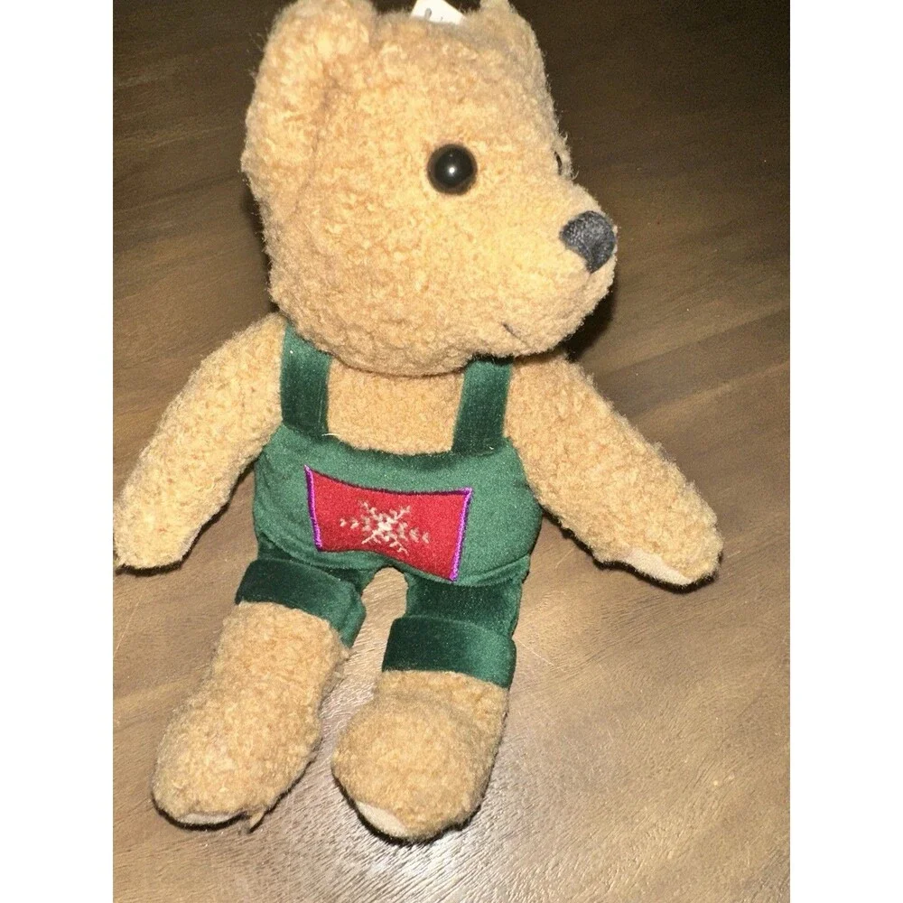 Vintage Hallmark Kiss Kiss Mistletoe Bear Teddy bear & Snowflake W/ Tag